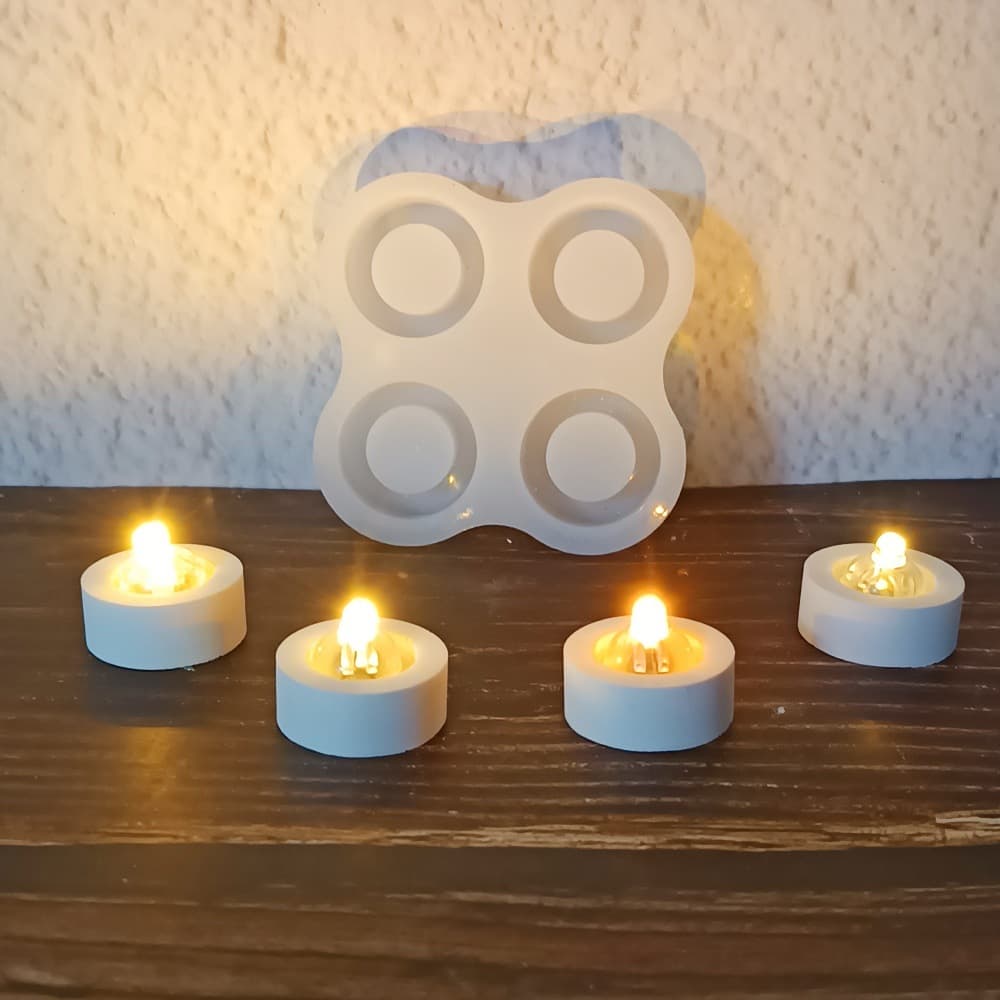 S2348 Balloon Light Four-Cavity Candlestick Decorative Cement Plaster Mold DIY Silicone Mold