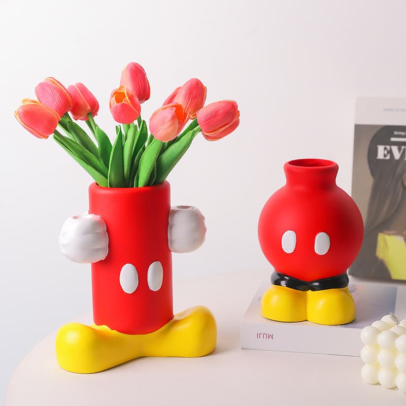 Creative cartoon ball Mickey vase home high-end living room office TV cabinet desktop decoration display