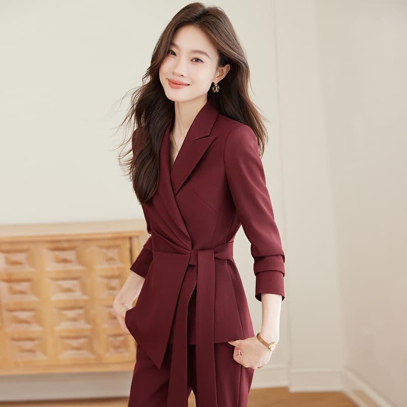 Women's Suit Set Fall New Fashion Trendy Slim Fit Blazer White Collar Professional Workwear Jewelry Store Uniform