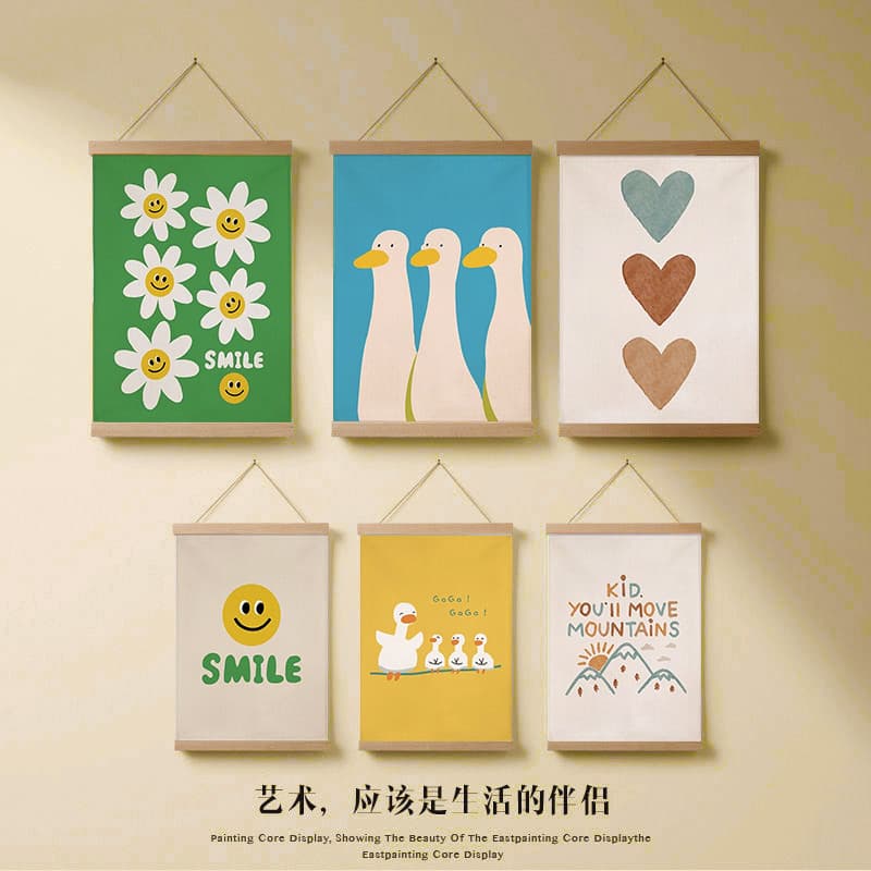 Source Factory Ins Style Cartoon Daisy Duck Scroll Hanging Painting Children's Room Decoration Spot Wholesale Cross-Border Shipping