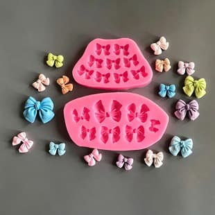 DIY Multi-Style Bow Shape Silicone Mold for Clay Decoration, Chocolate, Plaster, Crystal Epoxy Resin Ornaments