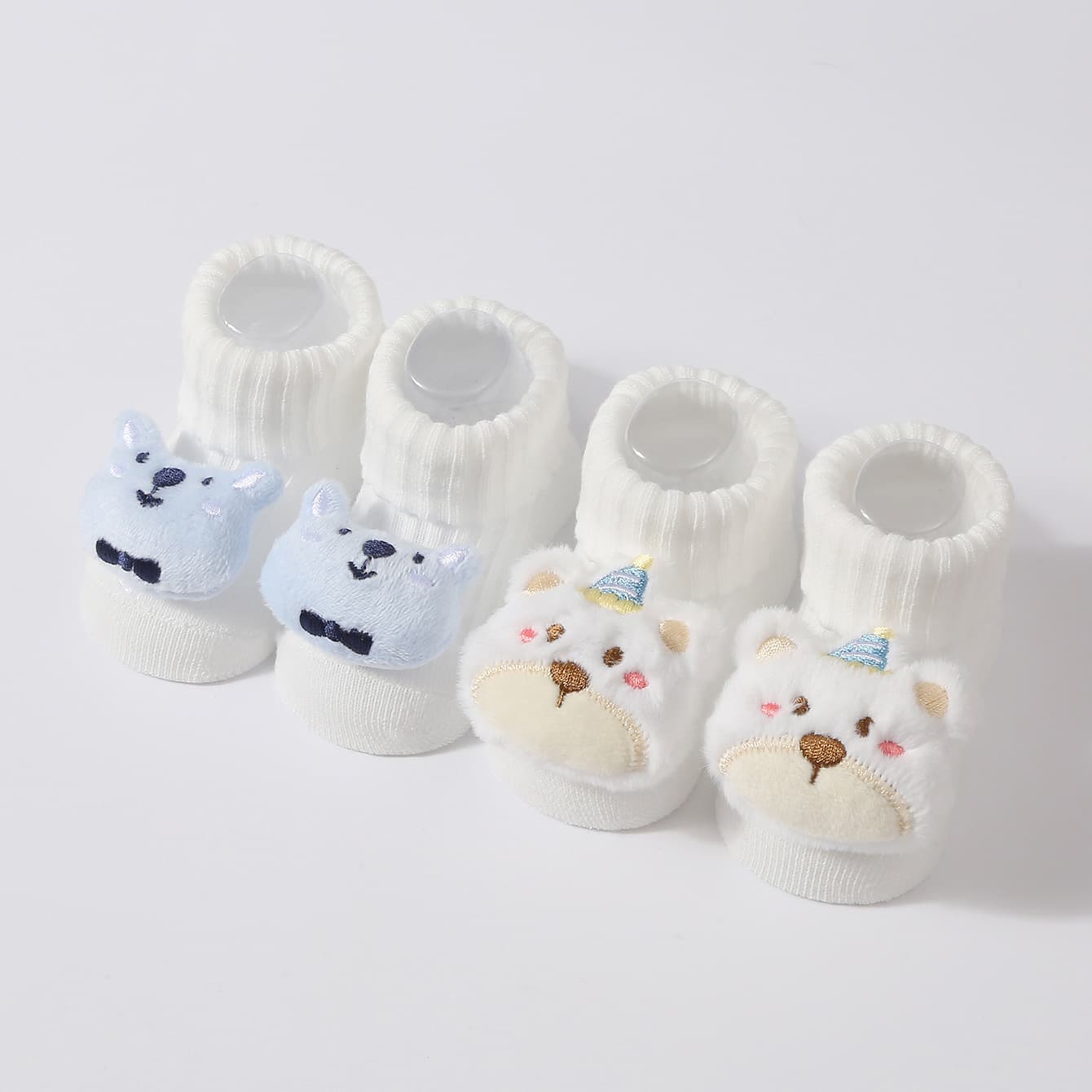 Baby Cartoon Stretch Socks Knitted Socks Newborn Supplies Bear Plush Walker Socks 0-18M