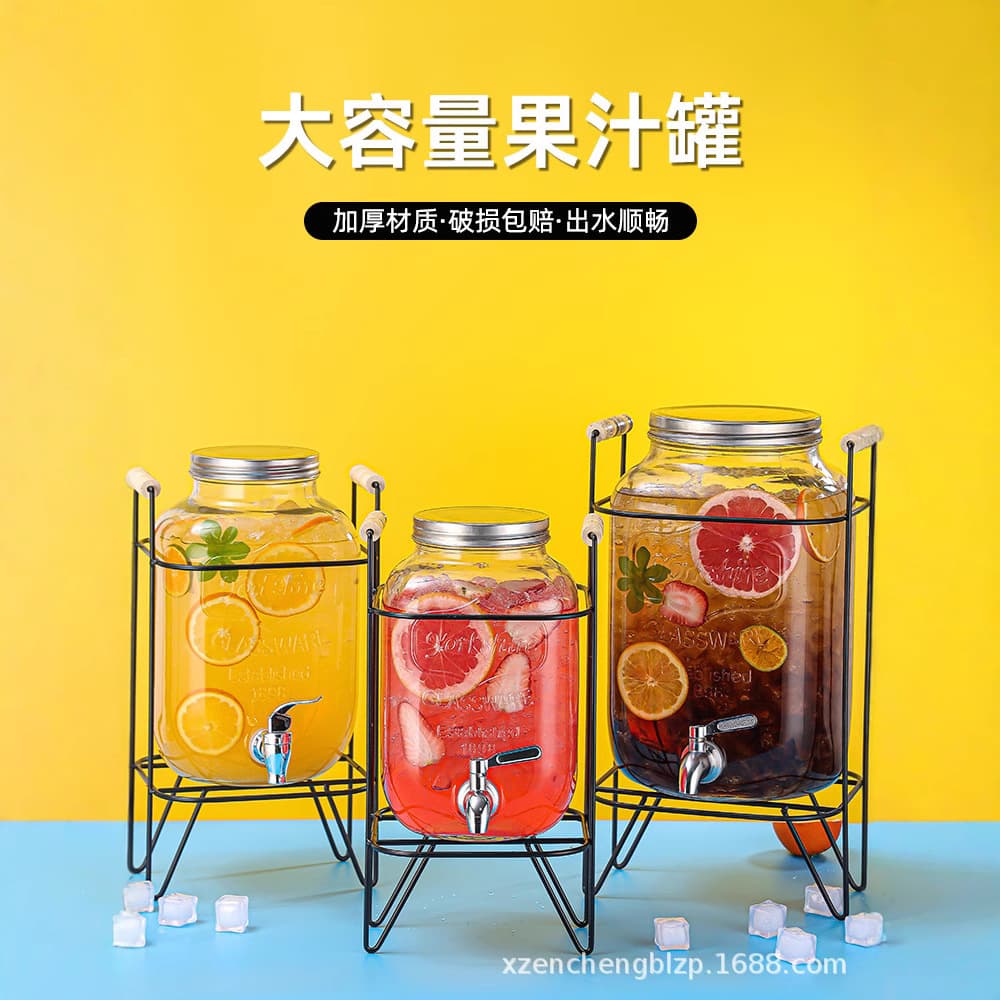 Coke barrel with faucet bartending barrel tea break beverage barrel lemon glass cold water bottle juice tank container large capacity