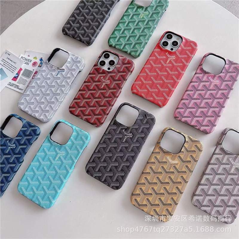Goyard iPhone 17 Pro Max Case iPhone 16 Leather Cover 15/14/13/AIR Half-Wrap Hard Shell Protective Case