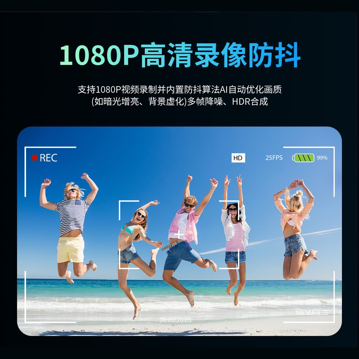 CY01AI Smart Glasses 800W Dual Lens Anti-Shake HD Recording Dual Mic Noise Reduction Call Smart Bluetooth Glasses