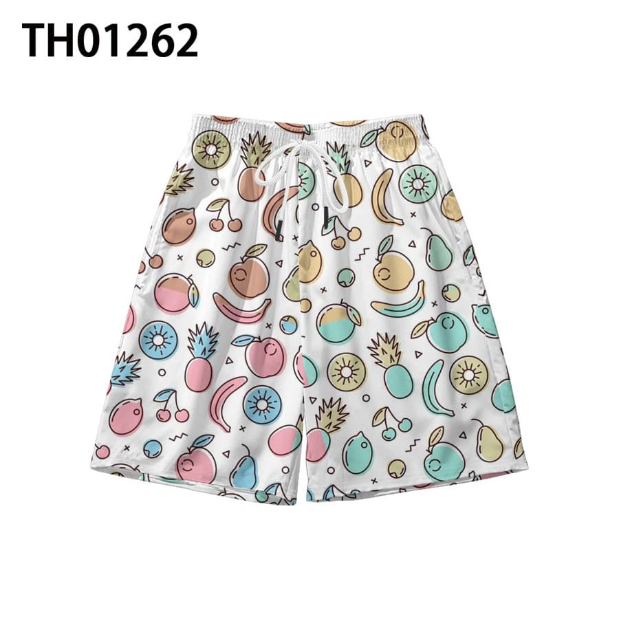2025 Summer New Fresh Fruit Pattern Shorts Vacation Style Design Sense Niche Youth Casual Pants