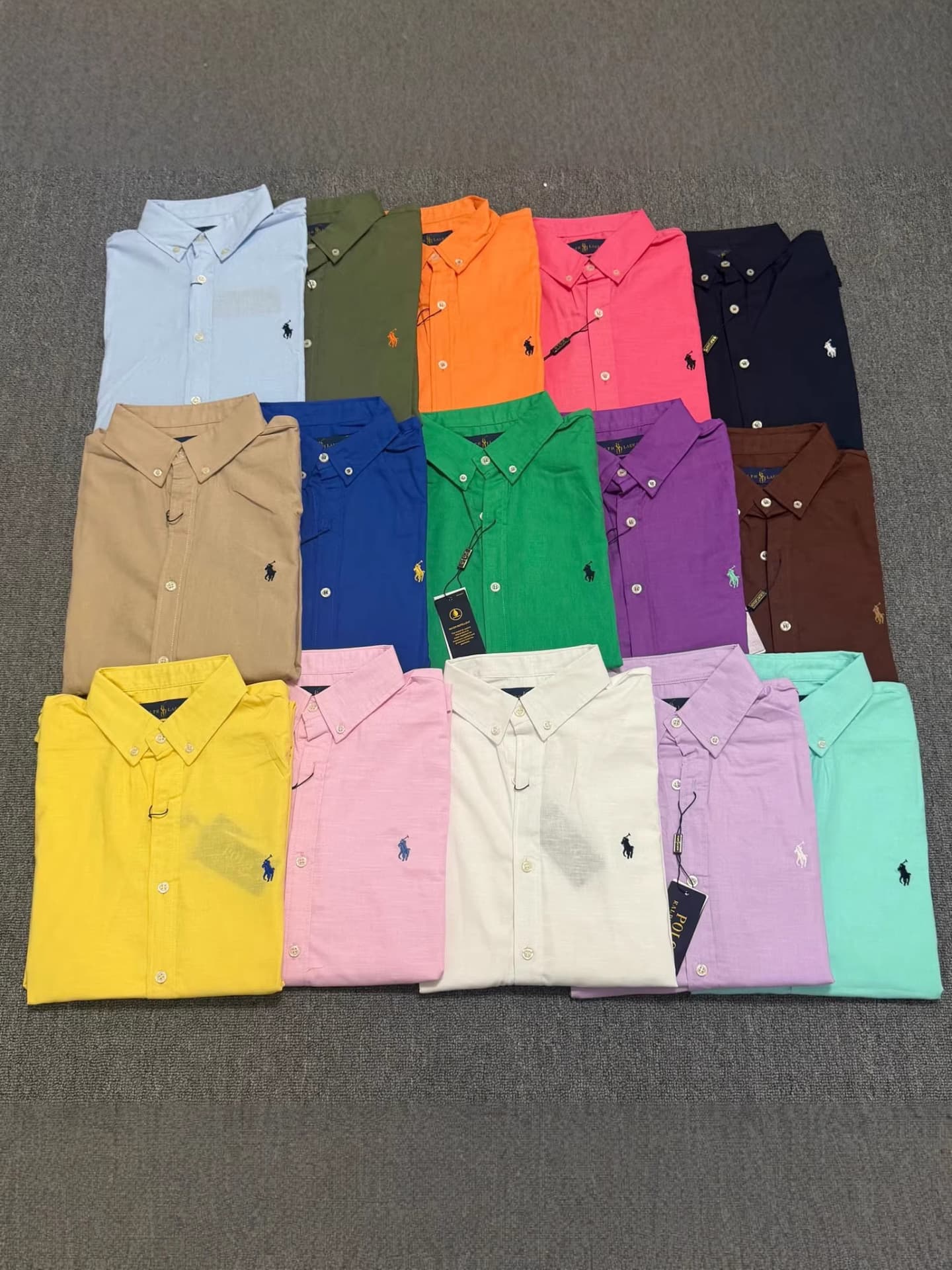 Cross-border RL Scanable Ralph Linen Shirt Unisex Pony Logo Embroidered Old Money Style Trendy Brand Cotton Linen Shirt