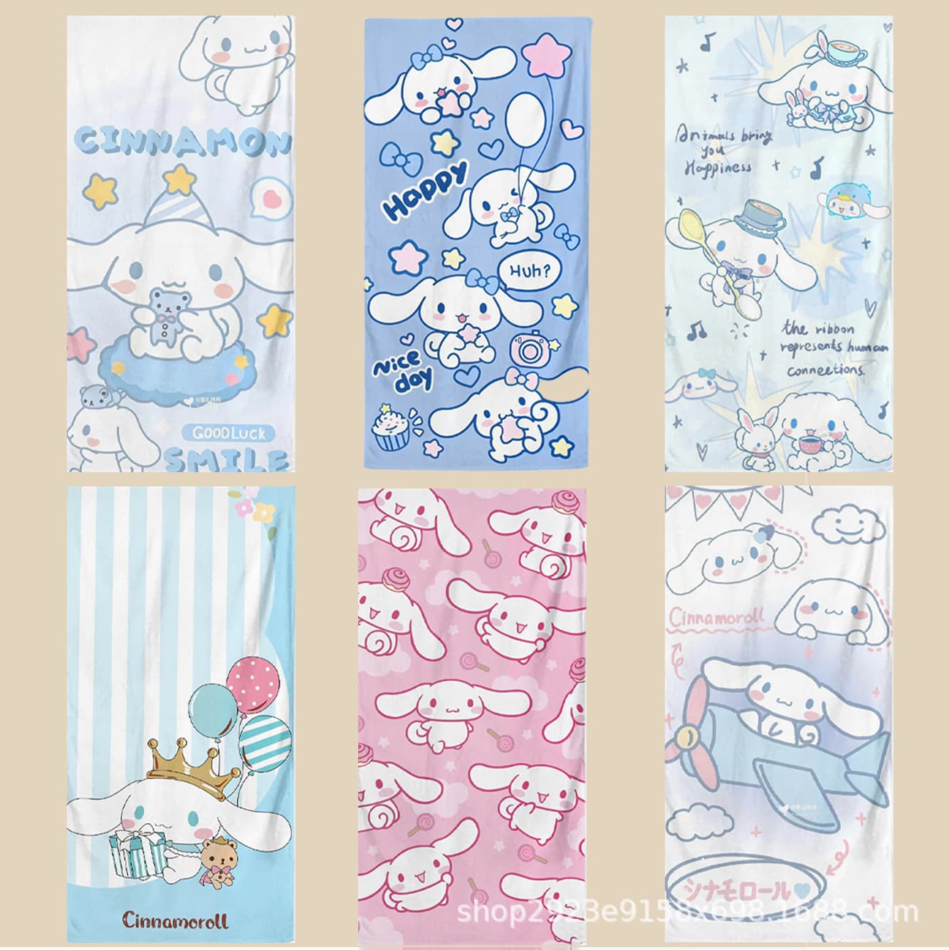 Cross-Border Cinnamoroll Bath Towel Microfiber Printed Towel Children's Towel Sports Towel Gym Mat Towel Beach Towel