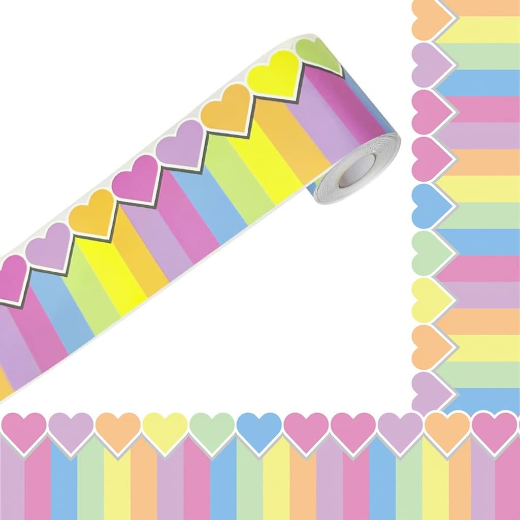 Colorful Cute Heart-Shaped Bulletin Board Border Decoration Blackboard Decorative Sticker