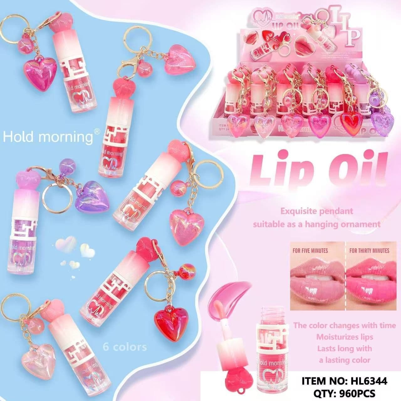 Cross-border bracelet hanging chain color-changing lip oil lip gloss large brush head new lip glaze lip gloss lip oil