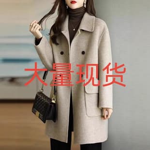 Wool Coat Women 2025 Autumn Winter New Coffee Color Thickened Korean Version Slim Fit Mid-Length Woolen Coat