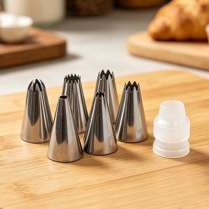 Stainless Steel Piping Nozzles and Bags Set for Cookies, Cream Puffs, Chiffon Cakes, and Cream Icing - Baking Tools
