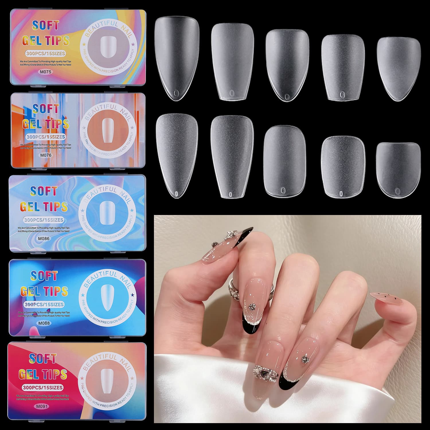300pcs wearable nails, short manicure nails, patch-free frosted nails for manicure styles