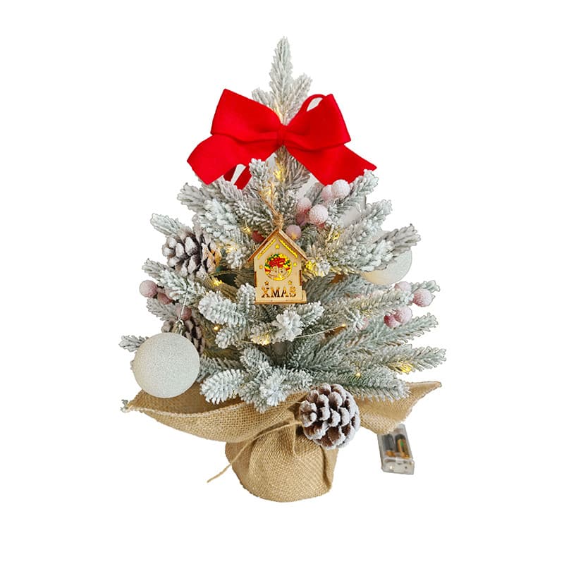 [Affluence] 60cm desktop Christmas tree household small Christmas tree flocked red fruit mini tree Christmas tree decoration