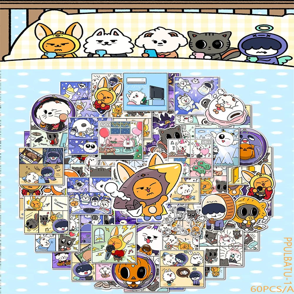 60 sheets of TOMORROW X TOGETHER boy band cartoon character PPULBATU self-adhesive stickers Choi Ranjun
