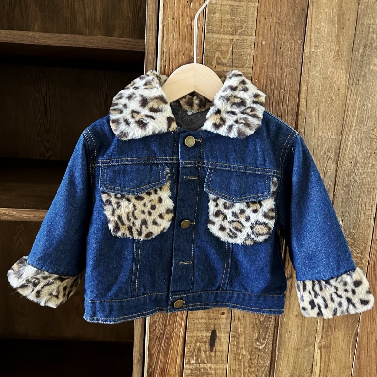 2024 Autumn and Winter Boys and Girls Velvet Jacket Baby Thickened Denim Jacket Korean Style Children's Clothing Children's Jacket