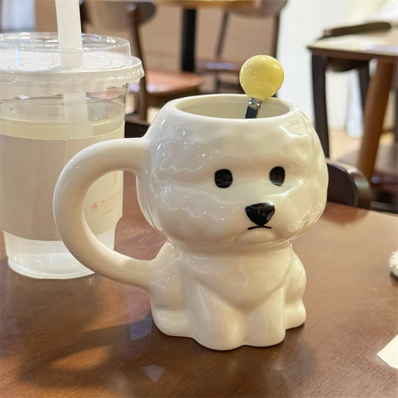 Creative Ceramic Dog Mugs Multi-Style High Aesthetic Value Water Cups for Home Use Birthday Gifts for Women Cartoon Pattern