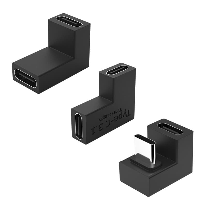 U-Shape 3.1 Type-C Extension Cable Male to Female 90-Degree USB-C Adapter Female to Female