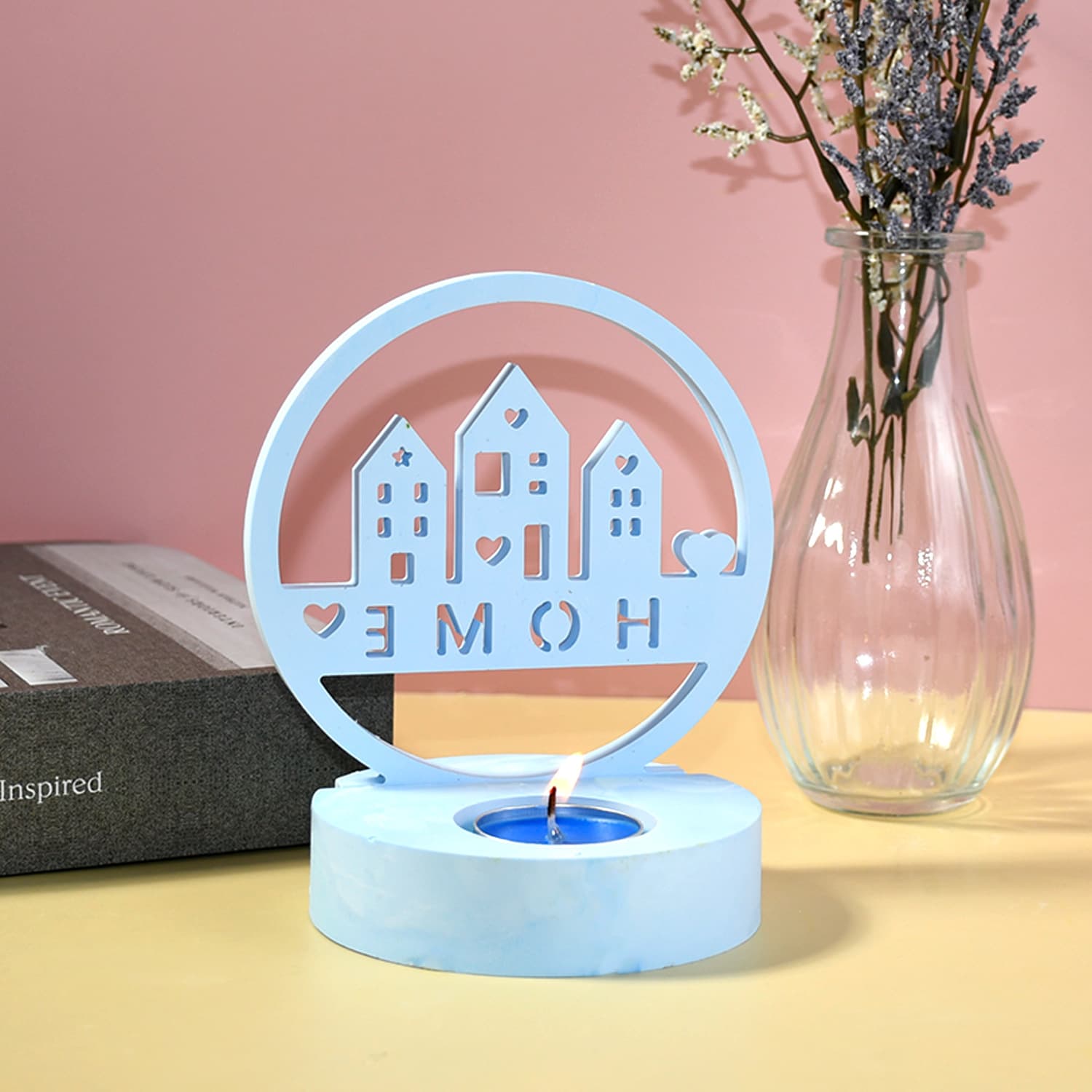New DIY Epoxy Mold Heart Home Candle Holder Mold Valentine's Day 3D Ornament Silicone Mold
