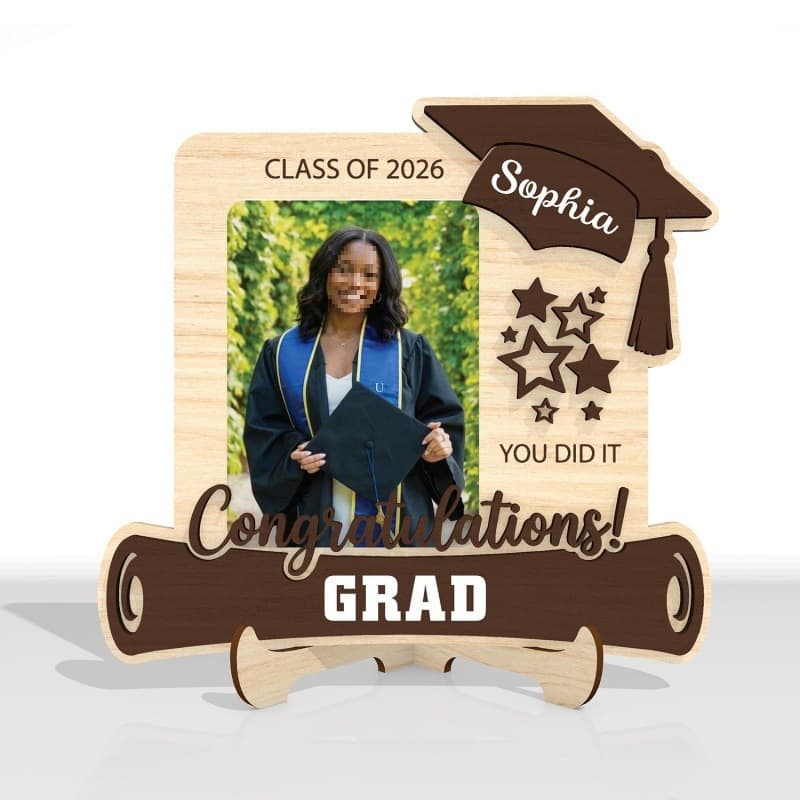 Source Factory Graduation Photo Frame Wooden 2026 Graduation Cap Graduation Certificate Photo Frame Wooden Gift Cross-Border Wholesale