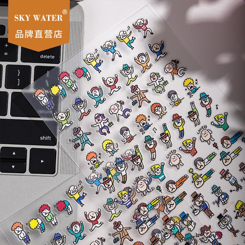 Sky New Ins Style Inspirational Pig 3D Embossed Sticker for Journal, Tablet, Phone Decoration, In Stock