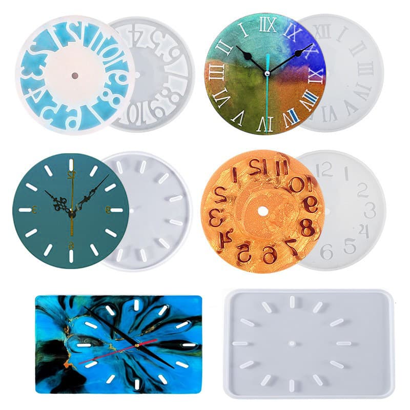 Roman Numeral Round Hollow Clock Resin Silicone Mold DIY Zodiac Clock Face Pendant Mold