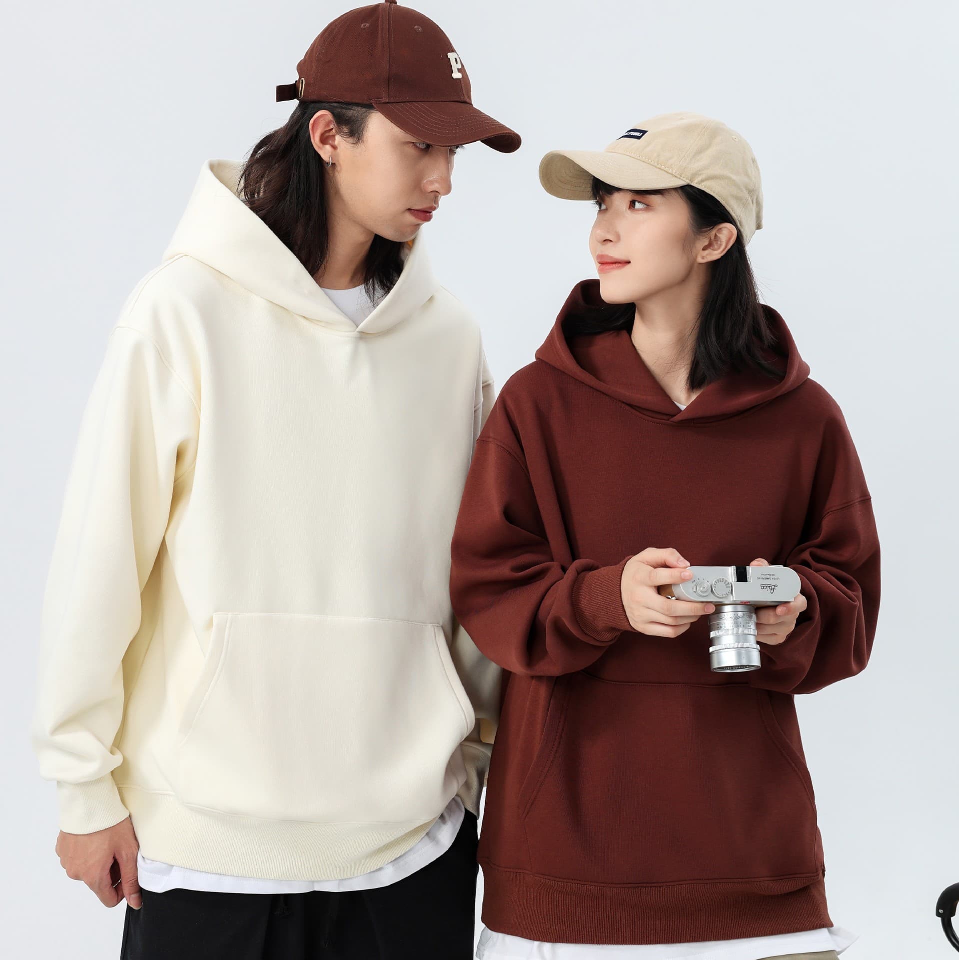 Factory straight hair heavyweight trendy brand loose plus velvet thickened sherpa stand-up hooded sweatshirt hoodless cord wide coat