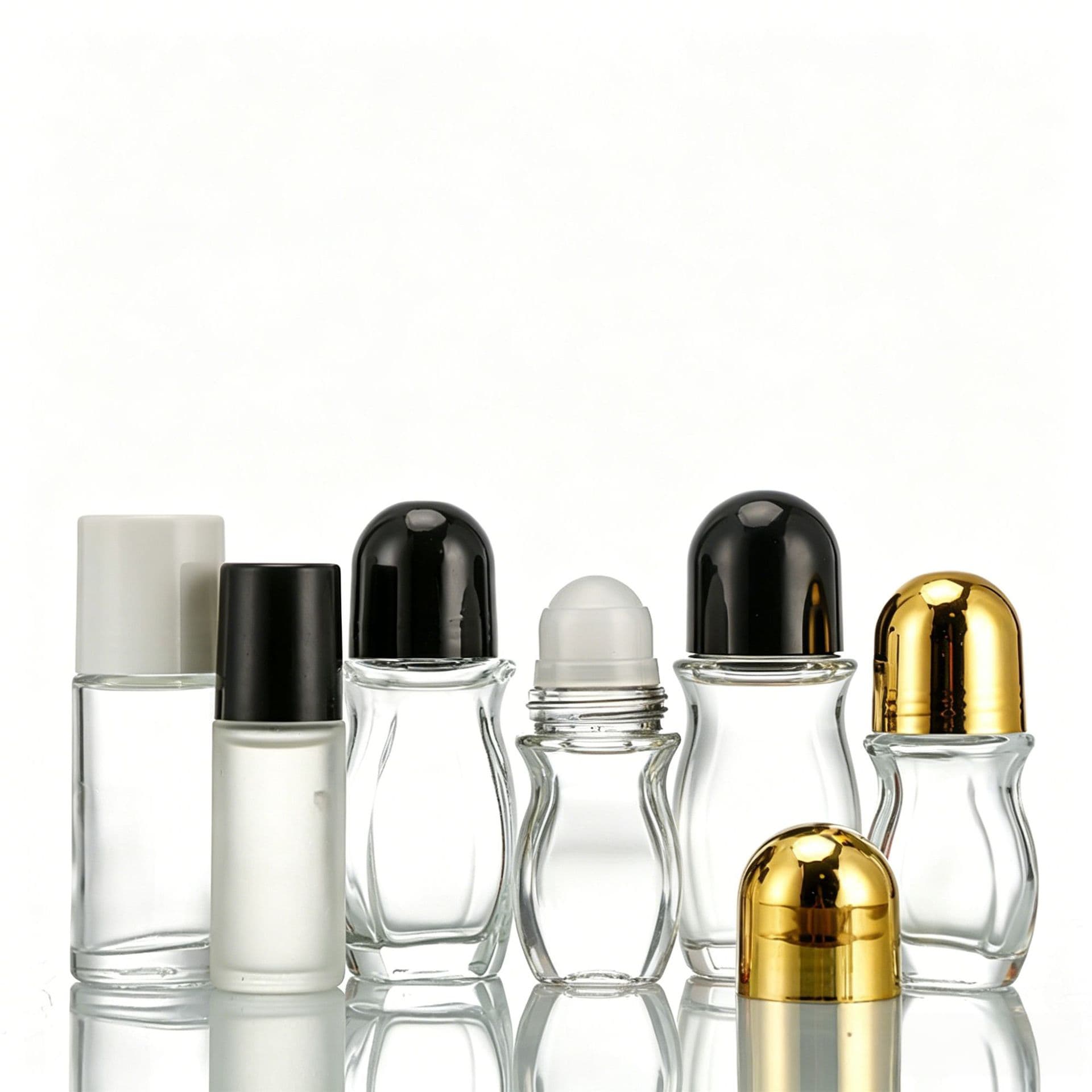 30ml 50ml transparent flat gradient red roller ball bottle roller ball bottle essential oil bottle massage oil bottle roller ball