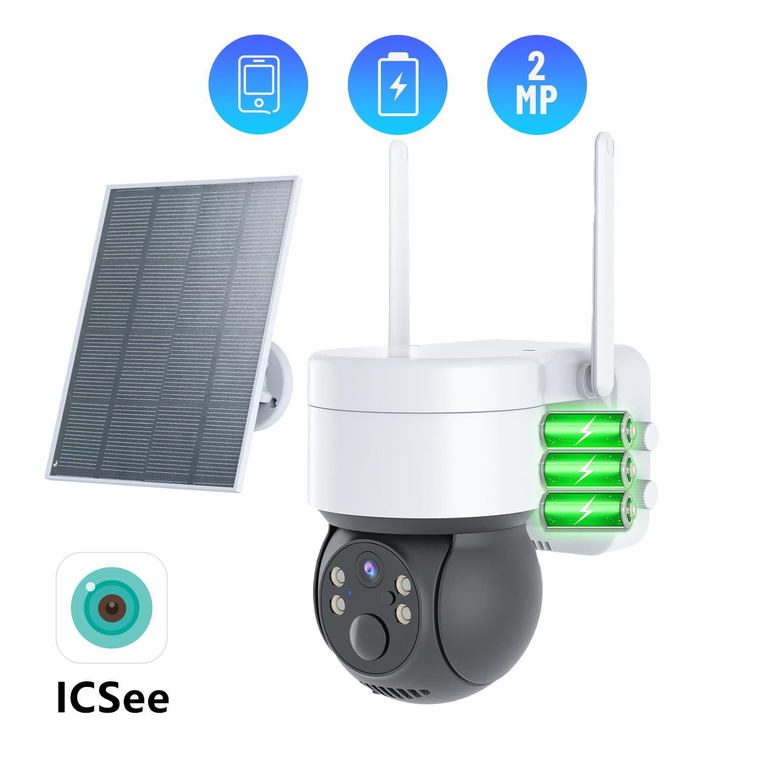 icsee low-power solar camera 4 million high-definition dome monitor wireless wifi PTZ camera