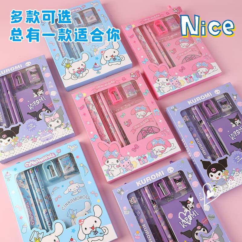 New Sanrio Stationery Gift Box Set Cross-Border Stationery Set Student Children's Reward Gift 6-Piece Set Wholesale