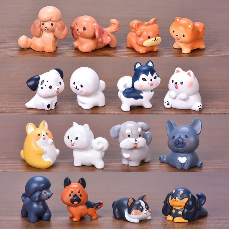 Dog Family Micro Landscape Resin Ornaments Bonsai Succulent Decoration Corgi Bichon Satsuma Pomeranian Pet Dog