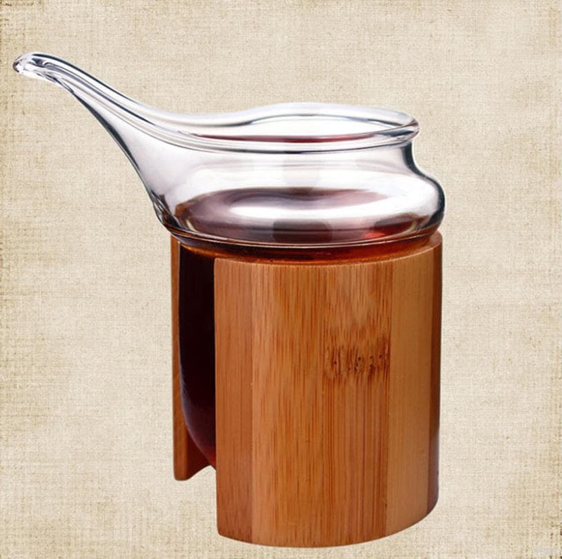 Creative Bamboo Tube Glass Fairness Cup with Eagle Spout, Kungfu Tea Set Even Cup, Heat-Resistant High-Temperature Tea Sea and Anti-Scald Divider