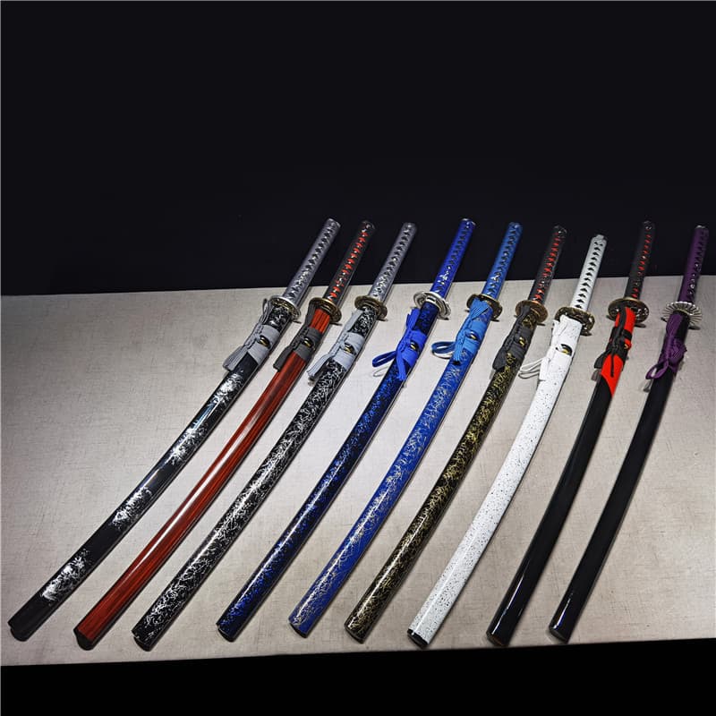 Longquan Huaying Katana Japanese-style Integrated Sword T10 Clay Tempered Film Long Samurai Sword Cold Weapon Unsharpened