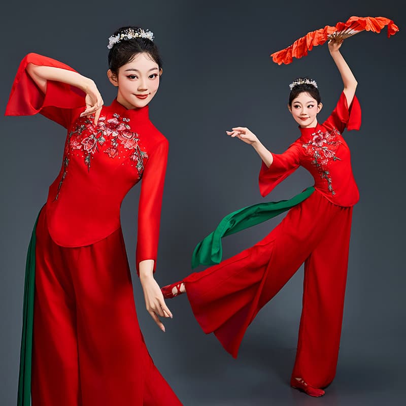 I Love You China Modern Dance Performance Dress Women's Short Skirt Square Dance Tutu Skirt Opening Dance Costume