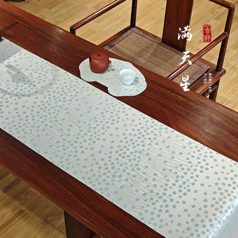 Chinese-style fresh waterproof tea mat, new Zen-inspired table flag, tea coaster, advanced tea ceremony table pad