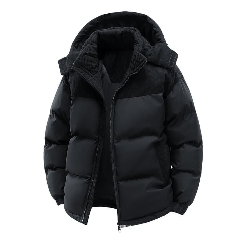 Cross-border cotton-padded jacket for men plus velvet 2025 winter new style thickened warm and cold-proof cotton-padded jacket, cotton-padded jacket, trendy and removable