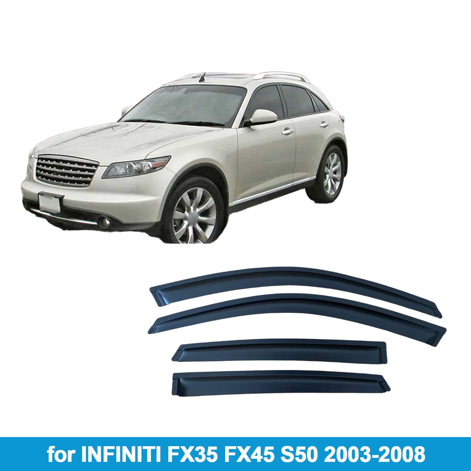 Suitable for Infiniti FX35 FX45 S50 2003-2008 Rain Shield Side Window Deflector