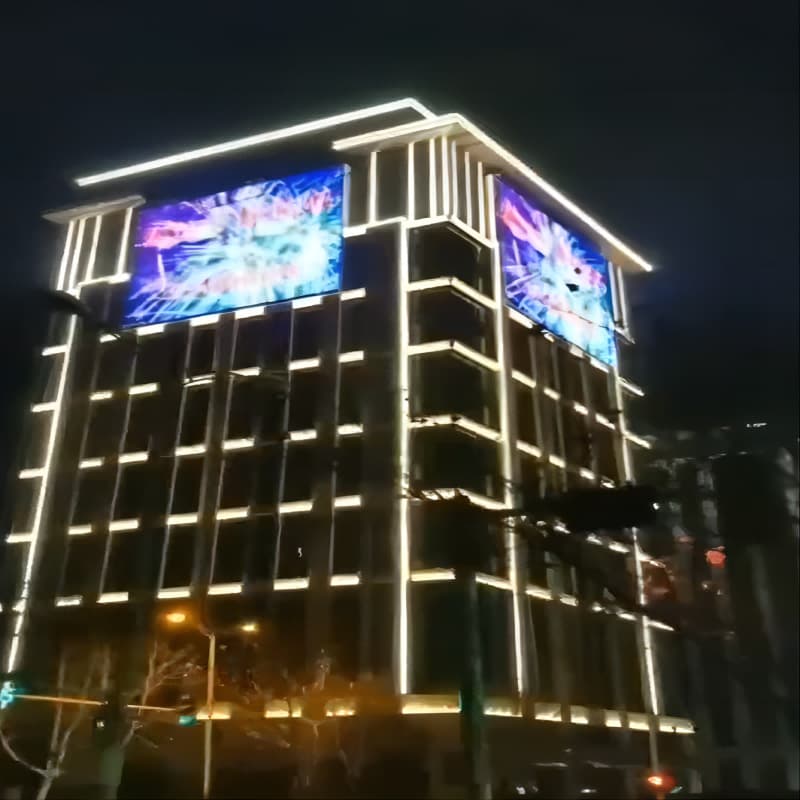 Flexible LED Mesh Curtain Wall Screen, Outdoor Waterproof High-Definition Display for Engineering Building Exterior Wall Lighting Decoration, Thin and Lightweight