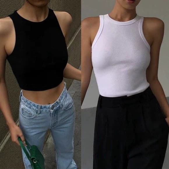 Trending Export Threaded Halter Camisole for Women Summer Sexy Design Top Hot Girl Vest