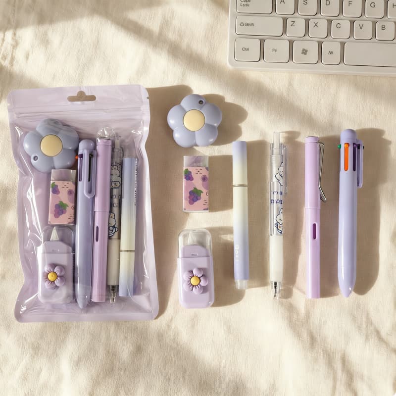 Stationery Set Creative Cute High-Value Ins Style Student Class Reward 9-Piece Set Wholesale Gift