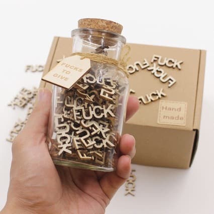 Bestseller Jar of Fucks Hugs to Give Gift Jar Wooden Letters Novelty Gifts Craft