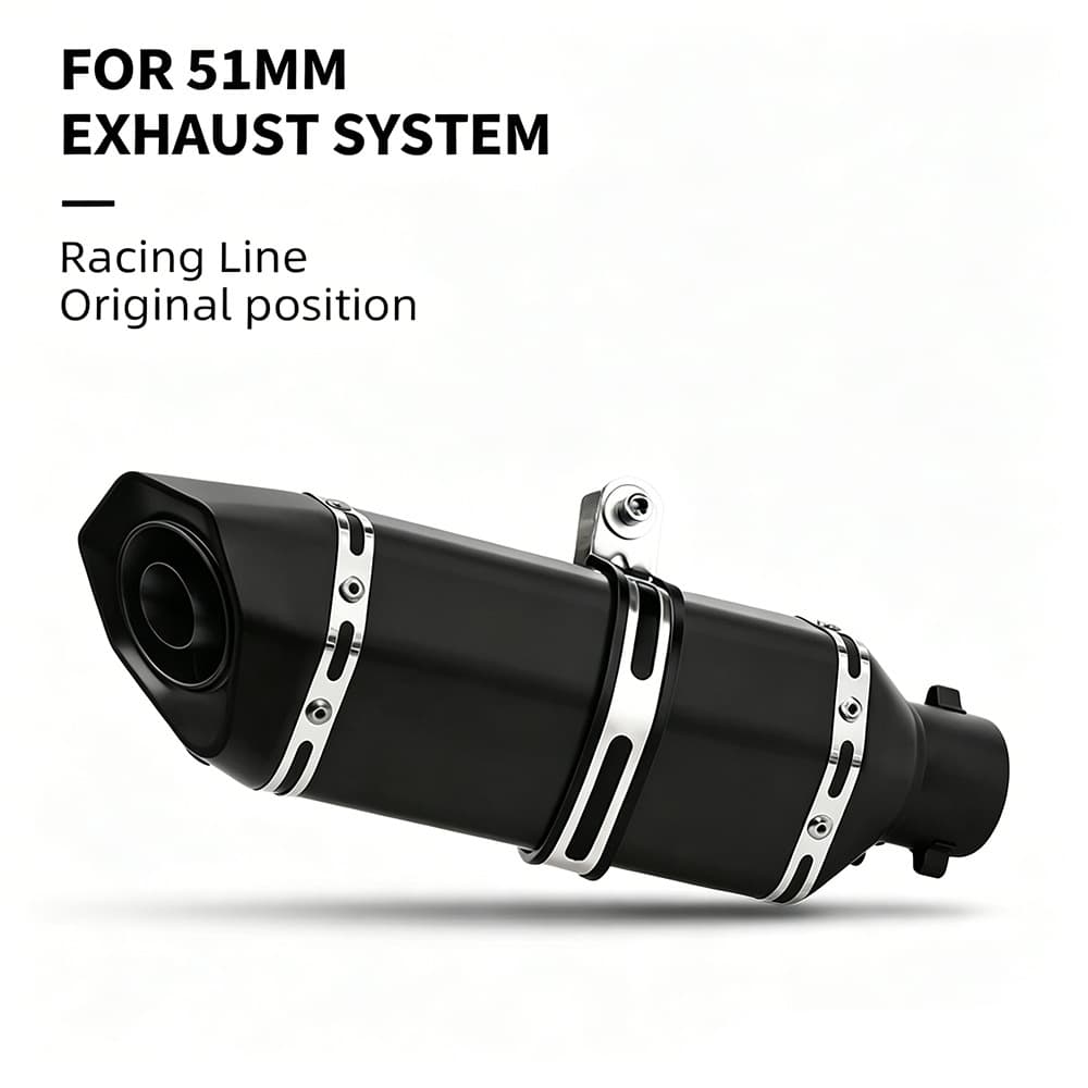 Motorcycle Exhaust Pipe Modification for Ninja 400, Race 600, R3, Universal Round Tail Small Hexagonal End Section