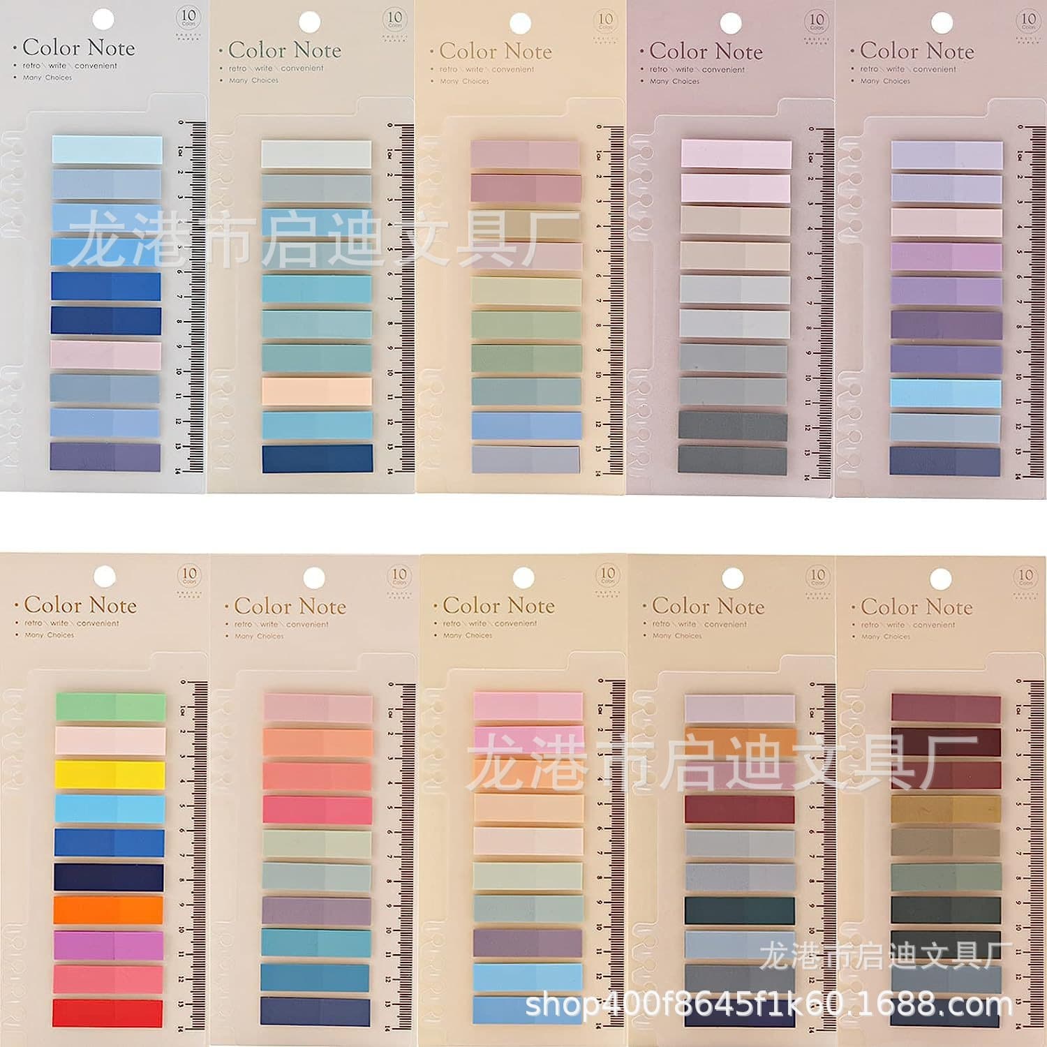 Office Index Stickers Self Adhesive Waterproof Student Highlight Markers Korean Style Melange Color PET Material 200 Sheets