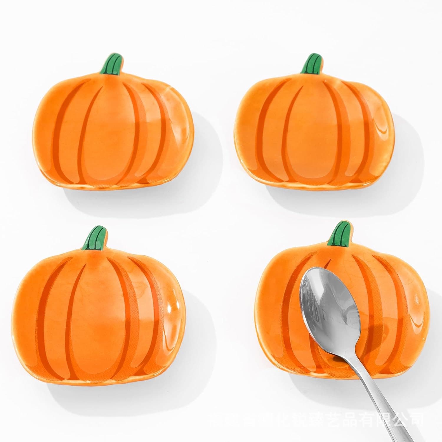 Halloween Pumpkin-Shaped Plate Ceramic Fruit Tray Party Holiday Snack Plate Wholesale Custom