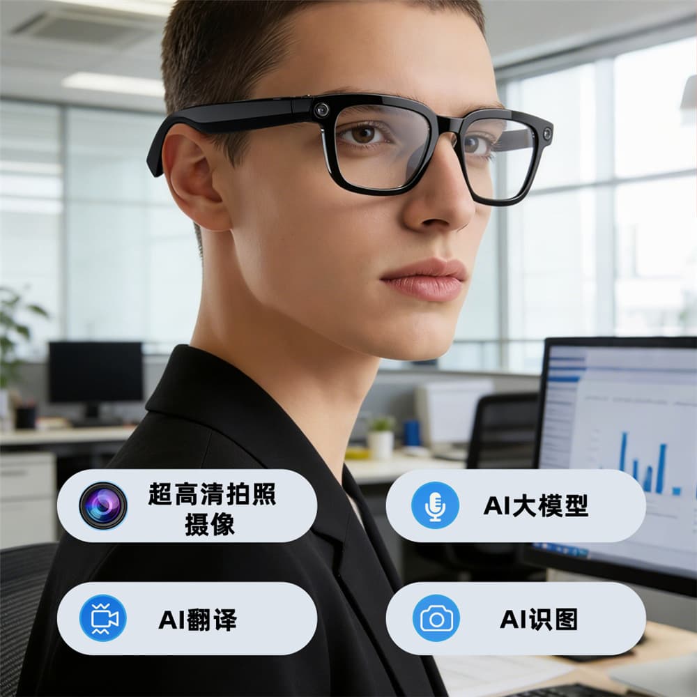 Cross-border AI smart V03PRO translation glasses 2026 new 800w voice call Bluetooth glasses HD