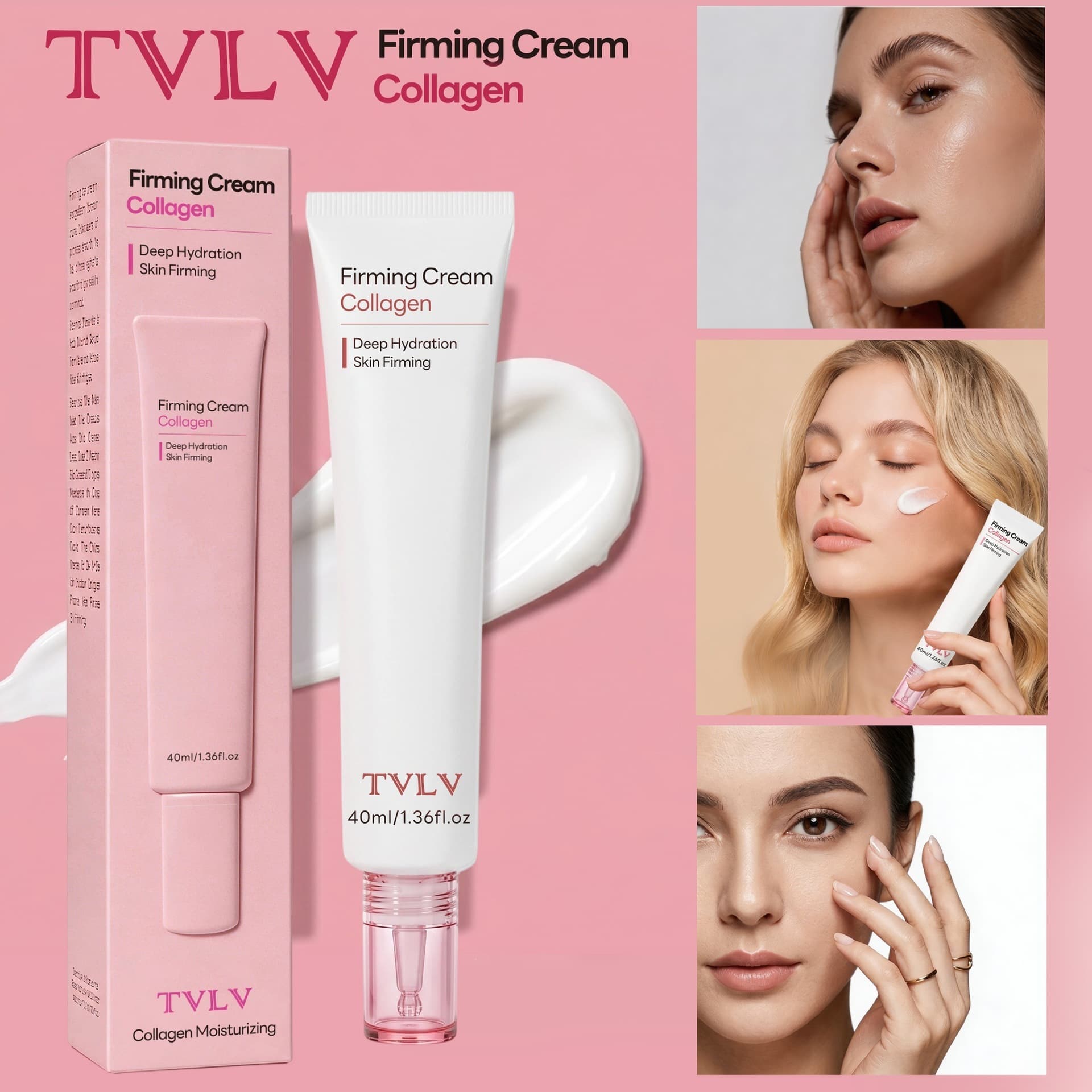 Cross-border exclusive supply of TVLV collagen firming cream, deep hydrating, elastic, lightening fine lines, moisturizing skin cream