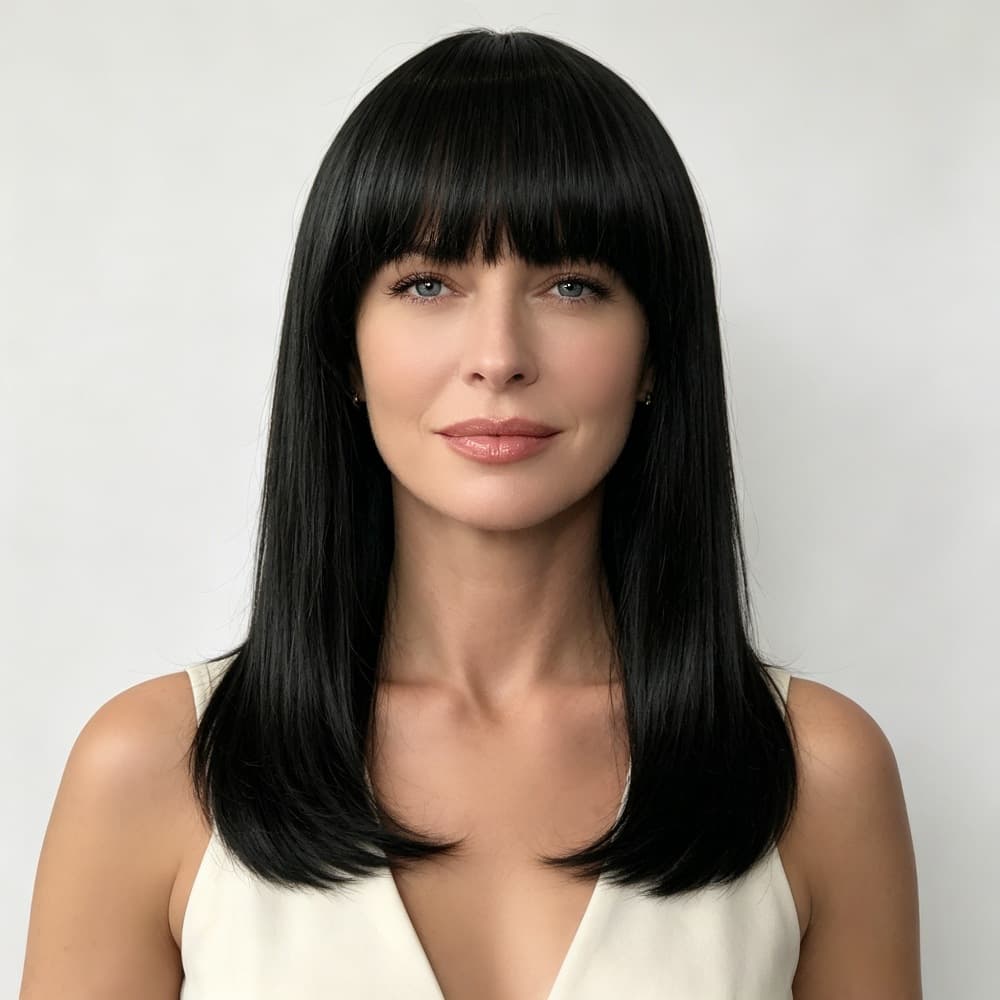 Bobo Head Bobo Hair Wig Women's Short Straight Bangs Synthetic Fiber Fashionable Export Quality Hair Cover for Ladies