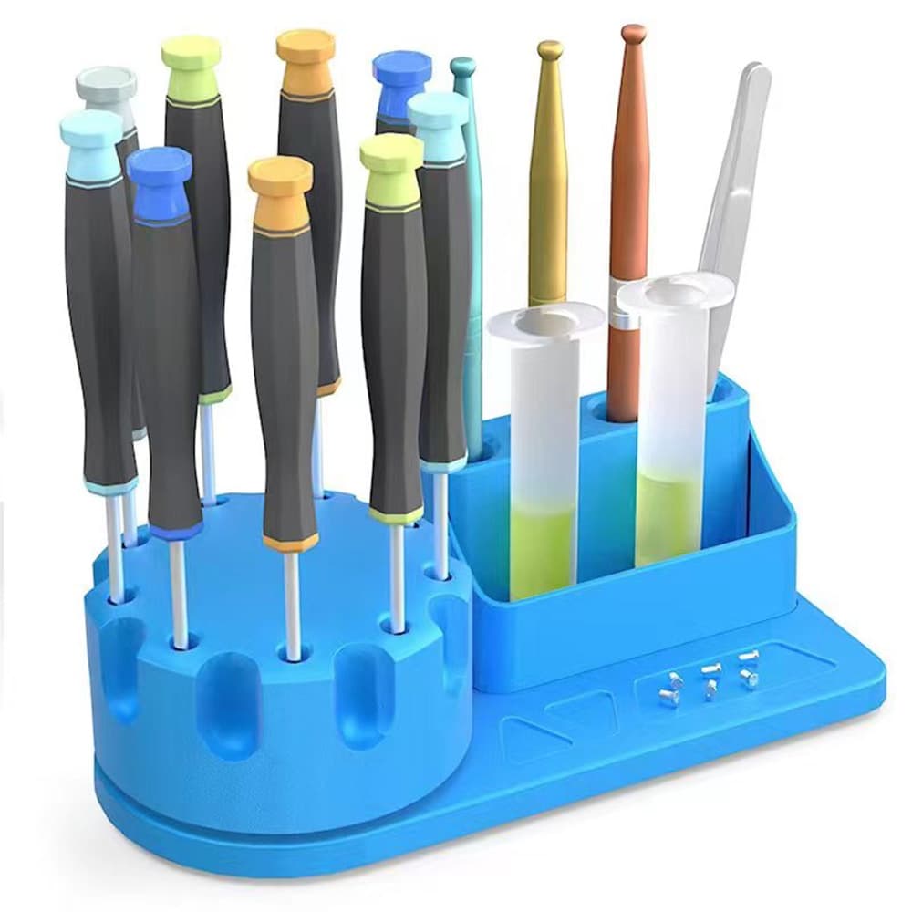 Mobile phone repair screwdriver storage rack, rotating parts box, magnetic tool box, 360-degree rotating storage rack