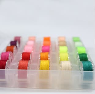 New 25-Grid Transparent Bobbin Case with Thread, 25-Color Fixed-Color High-Speed Sewing Thread, 25-Color Bobbin Set