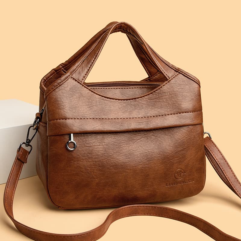 Popular Retro Fashion Shoulder Bag for Women, Soft Leather, New Large Capacity Versatile Commuter Portable Crossbody Bag, Simple Design